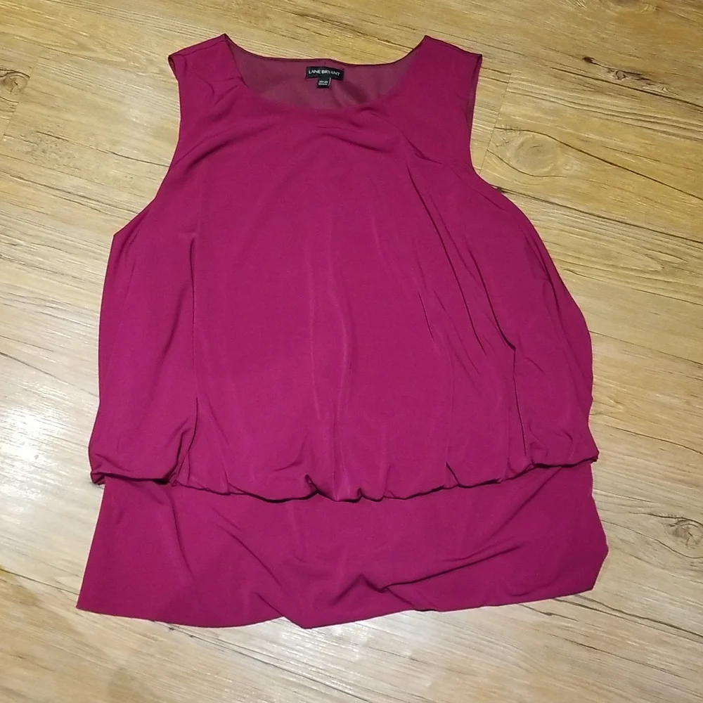 Lane Bryant burgundy sleeveless top sz 22/24 like new - Picture 1 of 5